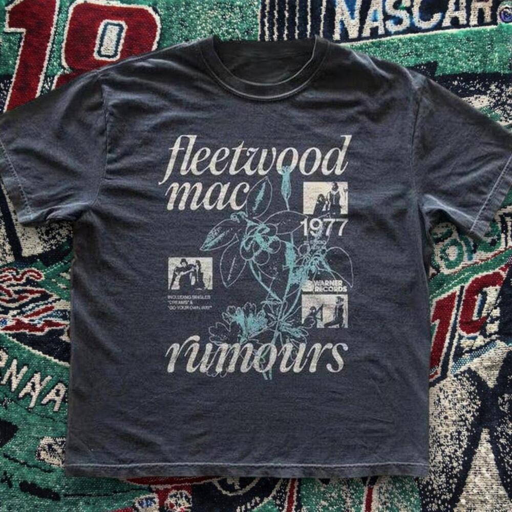 Fleetwood Mac Rumours 1977 Graphic Band TeeClassic Rock Shirt.